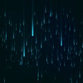 Blue color background in a matrix style. Data stream. Falling random data block. Cyberspace or virtual reality visualisation.