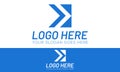 Blue Color Background Simple Shape Arrow Next Logo Design Royalty Free Stock Photo