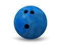 Blue color bowling ball,3D illustration