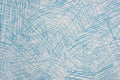 Blue crayon drawings on paper background texture Royalty Free Stock Photo