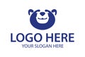 Blue Color Cute Cartoon Polar Bear Head logo Design Royalty Free Stock Photo