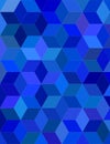 Blue color 3d cube mosaic background design Royalty Free Stock Photo