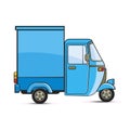 Blue color delivery three wheeler