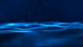 Blue color digital particles wave flow cyberspace abstract technology background concept Royalty Free Stock Photo