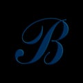 Blue color embossed 3 d illustration LETTER B , alphabet , isolated design element