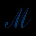 Blue color embossed 3 d illustration LETTER M , alphabet , isolated design element