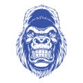 Blue color Ferocious Gorilla Vector