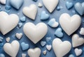 Blue color Heart made from stearin shape background ready for post card, invitation, web page, product display. Negative space for Royalty Free Stock Photo