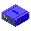 Blue color inverter icon isometric vector. Generator battery