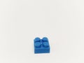 blue color lego on white isolated background