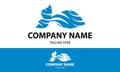 Blue Color logo for company Abstract Wave Fish Logo Design Royalty Free Stock Photo