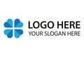 Blue Color Love Clover Cross Health Logo Design