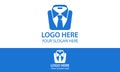 Blue Color Luxury Suit Suitable for Laundry Logo Design Royalty Free Stock Photo