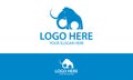 Blue Color Mammoth Logo Design for your business , simple clean logo