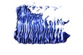 Blue color Mascara brush stroke on withe Royalty Free Stock Photo