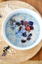 Blue color oatmeal