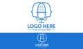 Blue Color People Podcast Line Art Logo Design