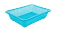 Blue color plastic basket on white background