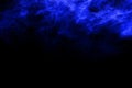 Blue color powder explosion on black background. Royalty Free Stock Photo