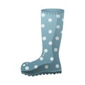 Blue color rain boots white dotted design Royalty Free Stock Photo