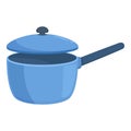 Blue color saucepan icon cartoon vector. Domestic object Royalty Free Stock Photo