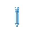 Blue color shading silhouette pencil with eraser icon