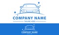 Blue Color Shiny Automotive Car Wash Logo Design Royalty Free Stock Photo