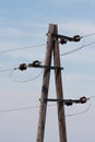 powerline on blue sky Royalty Free Stock Photo