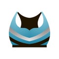 Blue color sport woman bra with grey line design Royalty Free Stock Photo