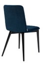 Blue color stool. Modern designer stool on white background. Textile stool.