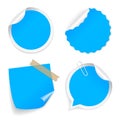 Blue color vector stickers set Royalty Free Stock Photo