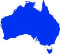 Blue colored Australia outline map. Political australian map. Vector illustration Royalty Free Stock Photo