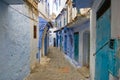 Blue Colored City Streets of Chefchaouen, Morocco Royalty Free Stock Photo