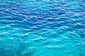 blue colored clear water surface texture with ripples, splashes and bubbles Royalty Free Stock Photo