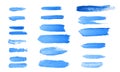 Blue colored doodle smear stroke brush Royalty Free Stock Photo