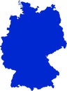 Blue colored Germany outline map. Political german map. Vector illustration Royalty Free Stock Photo