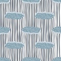 Blue colored glacier print seamless pattern in kids doodle style. Striped background. Nature backdrop Royalty Free Stock Photo