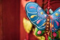 Blue colored hanging butterfly deco