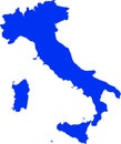 Blue colored Italy outline map. Political italian map