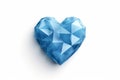 Blue colored polygon heart shaped Generative Ai