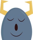 A happy blue sleeping monster, vector color illustration