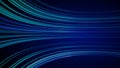 Blue colorful abstract background with animation moving of lines for fiber optic network.