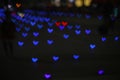 blue colorful bokeh and blur line heart shape love valentine day Royalty Free Stock Photo