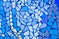 Blue colorful stone mosaic tiles on the wall as background or texture,mosaic background Royalty Free Stock Photo