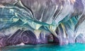 The blue colors of the marble caves in patagonia, chile. Royalty Free Stock Photo