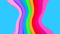 Blue colors and rainbow wave for background, abstract colorful wave line, wallpaper rainbow curve multicolor stripes, rainbow art Royalty Free Stock Photo