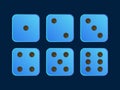 Blue colour illustration Dice for game