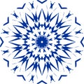 blue colour mandala in 3d and ashoka chakra paattern