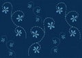 Blue Coloured Flowers Pattern