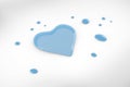 A blue coloured heart paint splash Royalty Free Stock Photo